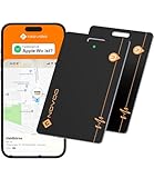 NOVOO Dünne Geldbörsen Tracker Wiederaufladbarer 2er Pack Air Tag Karte mit Apple Find My (nur iOS) Smart Bluetooth Geldbörsenfinder IP68 Wasserdicht SmartTag Card kompatibel für Wallet, Gepäck