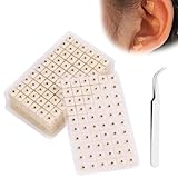 1200 Stück Einweg-Ohrsamen,Transparente Ohrakupunkturpunkt-Pflaster,Ohrmassage Aufkleber,Ear Seeds Akupunkturpflaster Für Ohrakupunkturpunkt-Massage Mit 1 Pinzette