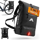 MIXIRL 3in1 Fahrradtasche für Gepäckträger mit Rucksack 100% Wasserdicht 30L I Kühlfach I Gepäckträgertasche Reflektierend Sattel Tasche fürs Fahrrad