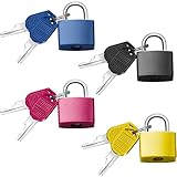 4 Stücke Kofferschloss Mini Vorhängeschloss Gepäckschlösser mit Schlüssel Bunt Luggage Locks Hangschloss für Koffer, Schränke, Spinde, Werkzeugkisten