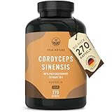 Cordyceps Kapseln hochdosiert - 270 Stück (650mg) - 1950mg pro Tag (10:1 Extrakt) - mit 40% bioaktiven Polysacchariden - Laborgeprüft - Vegan & Deutsche Produktion - TRUE NATURE