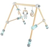 Bieco Spielbogen Baby Holz Höhenverstellbar | Baby Gym | Spieltrapez Trapez Holzspieltrapez Spielebogen Babies Wickeltisch Babys -figuren