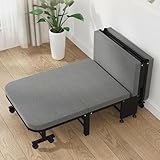 90X190cm Klappbett Erwachsene Campingbett Klappbar Mit Rollen,Stabil Und Belastbar Faltbares Reisebett Für Büro Gästezimmer Camping,60cm