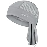 YANIKY Sports Bandana - Atmungsaktiv Kopftuch Herren - Bandana Cap Damen Durag Laufmütze Turban Herren Sommer Fahrradmütze Kopftuch für Radfahren Reisen Laufen Fitness (Grau)