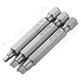 Fixinus Vierkant schraubendreher Bits, 1/4 Zoll Sechskantschaft Vierkant Schraubendreher, S2 Stahl SQ1 SQ2 SQ3 Magnetisch Schraubendreher Bitsatz Bohrer - 50mm Länge
