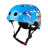 Kinderhelm Fahrradhelm für Mädchen und Jungs Verstellbar Kinder Skaterhelm Helm für Fahrrad Skateboard Scooter Motorrad(48-54CM) (Blauer Dink)