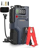 Eigotrav Starthilfe Powerbank mit 150 PSI Kompressor, 6000A Auto Starthilfe, 12V Jump Starter for Bis zu 7.5L Benzin, 6L Diesel