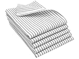 ZOLLNER 5er Set Geschirrtücher Halbleinen in 50x70 cm - super saugstarke und fusselfreie Küchentücher - waschbar bis 60°C – in grau weiß gestreift - Gastronomiequalität - Oeko Tex® Zertifiziert