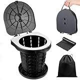 YSWOVUO Campingtoilette Faltbar, 220kg Camping Toiletten Mobile, Camping Klo Portable mit 10 Stück Toilettenbeutel, Klapptoilette für Camping, Wandern, Angeln, Reisen