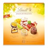 Lindt Schokolade - Sommer Joghurt-Pralinés | 150 g | Pralinen-Schachtel mit je 16 Pralinen in 3 köstlichen Sorten ohne Alkohol | Pralinengeschenk | Schokoladengeschenk