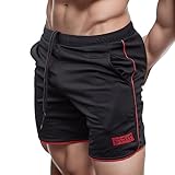 Herren-Sneaker-Shorts, große Größe, Fitness-Shorts mit Schnürung, leicht und atmungsaktiv, Hose für Jogging, Übung, Slim Fit, Caprihose, reine Farben, mit Freizeittaschen, Shorty