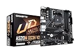 GIGABYTE A520M DS3H V2 Mainboard - Unterstützt AMD Ryzen 5000 Serie AM4 CPUs, bis zu 4733 MHz DDR4 (OC), PCIe 3.0 x16, GbE LAN, USB 3.2 Gen 1
