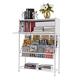 hinnhonay 85 * 28 * 120cm Bücherregal für Kinder mit Schrank Spielzeug Aufbewahrungsregal Staubdicht Buchregal Wohnzimmer Bücherregal Organizer für Kindergärten oder Kinderzimmer Weiß