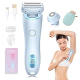 Glisse Pro Sommer Starter Set, Glisse Pro Haarentferner Boulina, Ipx7 Wasserdicht Kabelloser Boulina Rasierer, Nass-Trocken Intimrasierer FüR Frauen Mit Led-Anzeige FüR Gesicht Bikini Beine (Blau)