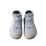 Fadcaer Babysocken Baby Hausschuhe für Kleinkinder, Babyschuhe, weiche Sohle mit Griffen, Neugeborenen-Schuhe, Pre-Walking für Jungen und Mädchen, blau, 22 EU Estrecho