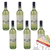 G.Schlink Scheurebe QbA, halbtrocken, sortenreines Weinpaket + VINOX Winecards (6x0,75l)