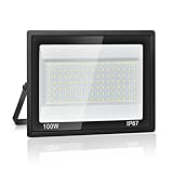 LED Strahler Außen 100W,IP67 Wasserdicht LED Fluter,119 LEDs,10000LM Superhell Außenstrahler,Led Scheiwerfer,7000K Kaltweiß Flutlicht Außenstrahler für den Garten,Hof,Garage,Auffahrt,Werkstatt,Flur