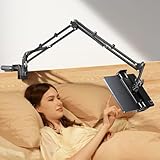 TRYONE Tablet Halterung Bett, 360°Drehbarer Sockel mit Flexibler Verstellbarer Arm Kindle Halter Zubehör für Tisch, Kompatibel mit iPad/Handy/Switch/Galaxy Tabs, oder Anderen Geräten von 4,7-16.1 Zoll