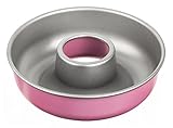 Zenker creative studio Kranzform, runde Backform, Brotbackform mit Antihaftbeschichtung, Kuchenform: Ø280mmx80mm, kreatives Backen (Farbe: rosa, silber), Menge: 1 Stück