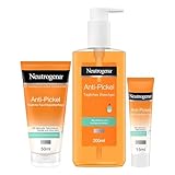 Neutrogena Anti-Pickel Skincare Set mit Tägliches Waschgel (200 ml), Tägliche Feuchtigkeitspflege (50 ml) & SOS Soforthilfe-Gel (15 ml), Gesichtspflege mit klärender Salicylsäure