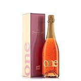 ONE Sekt Brut One Gold Rosè, Sekt Brut mit 24 K Goldflocken, Premium Cava Wein, 60 Monate Reifezeit, 1 Flasche x 75 cl - One Gold Rosè.