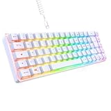 EMPIRE GAMING - K208 Kompakte TKL-Kabelgebundene Tastatur (DE-QWERTZ) 69 Tasten RGB - Abnehmbares USB Type C Kabel Plug & Play - PC/PS4/PS5/Xbox - 23 Anti-Ghosting-Tasten (Weiß)