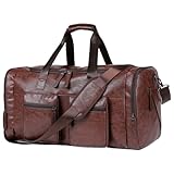 Reisetasche für Herren – Tasche aus strapazierfähigem PU-Leder, große Nachttasche | Langlebige und wasserfeste Konstruktionsfunktion, geräumige Tragetasche, perfekt für, Beziehen Sie Sich auf