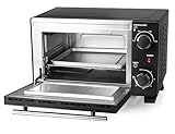 EMERIO Mini Backofen | 10 Liter | 800 Watt | inkl. Backblech und Grillrost | Toaster-Ofen | wählbar 90°-230°C | 30 min. Timer | 1m Kabel | Minibackofen | Backofen | Kleiner Backofen | MO-124451