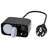 HITRENDS WLAN Steckdose Outdoor, Smart Life Aussensteckdose Wasserdicht, Doppelsteckdose Außensteckdose, Kompatibel mit Alexa, Google Home, 16A, IP44, Timer Funktion, APP Fernbedienung