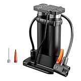 perfeclan Fußpumpe, Fahrrad-Standpumpe, Reparaturwerkzeug, Aufblasteil für Radfahren, Mountainbikes, Rennräder, Bälle, Erwachsene, Presta- und amerikanische, Doppelzylinder