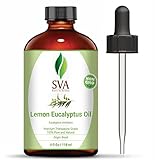 SVA ORGANICS Ätherisches SVA Zitronen-Eukalyptusöl – 100% reines, natürliches Eukalyptus Citriodora in therapeutischer Qualität, perfekt für strahlende Haut, gesundes Haar, 4 oz Seifen.