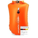 LimitlessXme Schwimmboje & Trockensack — 28l Orange. Sicherheit beim Schwimmen, Open Water und Triathlon. Swimming Buoy, Swim Bubble, Schwimm Boj aufblasbar