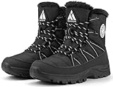 Mishansha Winterschuhe Damen Gefüttert Schneestiefel Warm Outdoor Winter Boots, Schwarz 41
