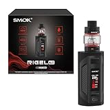 SMOK Rigel Box Mod Kit 230W Vape Gerät Dual 18650 Batterien Nicht Enthalten TFV9 Tank 6.5ml Slide-Top-Füllsystem V9 Mesh Coil USB Typ-C 0.96 Zoll TFT Ohne Nikotin Schwarz