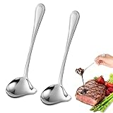 2 Stück Soßenlöffel, Soßenkelle für Suppen Soßen, Klassiker Klein Saucenlöffel mit Ergonomischem Griff, Schöpflöffel Klein Perfekt für Familientreffen und Professionelle Küchen