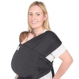 KeaBabies Tragetuch Baby Neugeboren - D-Lite Elastisches Baby Tragetuch Neugeborene, Einfach Anzuziehen Babytrage Neugeborene Ab Geburt, Ring-Trage Babytragetuch Ohne Binden (Mystic Gray)
