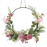 Weinsamkeit Türkranz Kranz Deko, 41cm, Künstliche Blumen Orchidee Kranz, Sommerkränze für die Haustür, Türkranz Außen, Türkranz Ganzjährig, für Türen, Fenster, Wände, Schlafzimmer