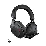 Jabra Evolve2 85 Wireless PC Headset with Charging Stand – Noise Cancelling Microsoft Teams Certified Stereo Headphones With Long-Lasting Battery – USB-C Bluetooth Adapter – Black