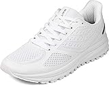 WHITIN Herren Sneakers Damen Turnschuhe Laufschuhe Schnüren Joggingschuhe Männer Walkingschuhe rutschfest Schnür Sportschuhe Fitness Schuhe Weiß Größe 40