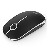 seenda Kabellose Maus, 2.4 G Silent Mouse mit USB-Empfänger, 18 Monate Akkulaufzeit, 1600 DPI Präzisions-tragbare Wireless Mouse für Windows/Mac/Linux mit USB-Anschlüssen, Schwarz und Silber