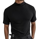 Shapewear Herren Figurformendes Kompressions Shirt Elastische Bauchweg Shirt Einfarbig Crewneck Unterhemd Weich Elastische Slim Fit Funktionsunterwäsche Männer Sport Fitness Oberteile