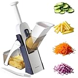 SupMakin Gemüseschneider, Once for All Verstellbar Gemüsehobel Mandoline Vegetable Slicer Pommesschneider Gurkenhobel