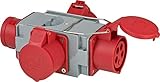 Brennenstuhl CEE Adapter Stromverteiler IP44 (1x CEE Stecker 400V/16A und 3x CEE Steckdosen 400V/16A) für Baustelle