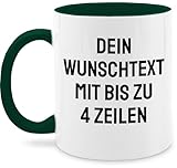Tasse Tassen 325ml - Aufdruck selbst gestalten - Wunschtext I Eigener Text I Personalisierter Text I Custom Text - 325 ml - Dunkelgrün - namenstassen paartassen personalisierte name glühweintassen