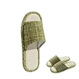 Gyios Hausschuhe Neue Frauen -Hausschuhe Home Leinen Paar Mode Atmungsaktiv-grün-38-39