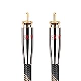 SKW Cinch auf Cinch Digitales Koaxial Kabel Subwoofer RCA Kabel für Verstärker, Stereoanlage, HiFi-Anlage (5M/Schwarz)