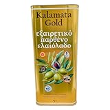 Kalamata Gold Extra Virgin Olivenöl 5L - Ultra Premium Qualität, Erste Kalte Pressung, 0,2% Säuregehalt,100% Extra Vergine Olivenöl