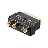 Goobay 50499 Scart Cinch Adapter, Audio / Video, vergoldete Kontakte, Scartstecker (21-Pin)  3x Cinch-Buchse + Mini-DIN 4-Buchse (S-Video)