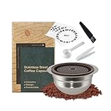 FOVNOT Wiederverwendbare Ve-tuo Kapseln Nachfüllbare Kaffee Pads Lebensmitteltaugliche Silikon Deckel Edelstahl Kaffeekapseln Kompatibel mit Nes-esso Ve-tuo Plus/Pop/Next Maschinen (80mL)