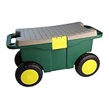 Fahrbarer Gartensitz, Rollwagen - mit Staufach - 55 x 26 x 29 cm